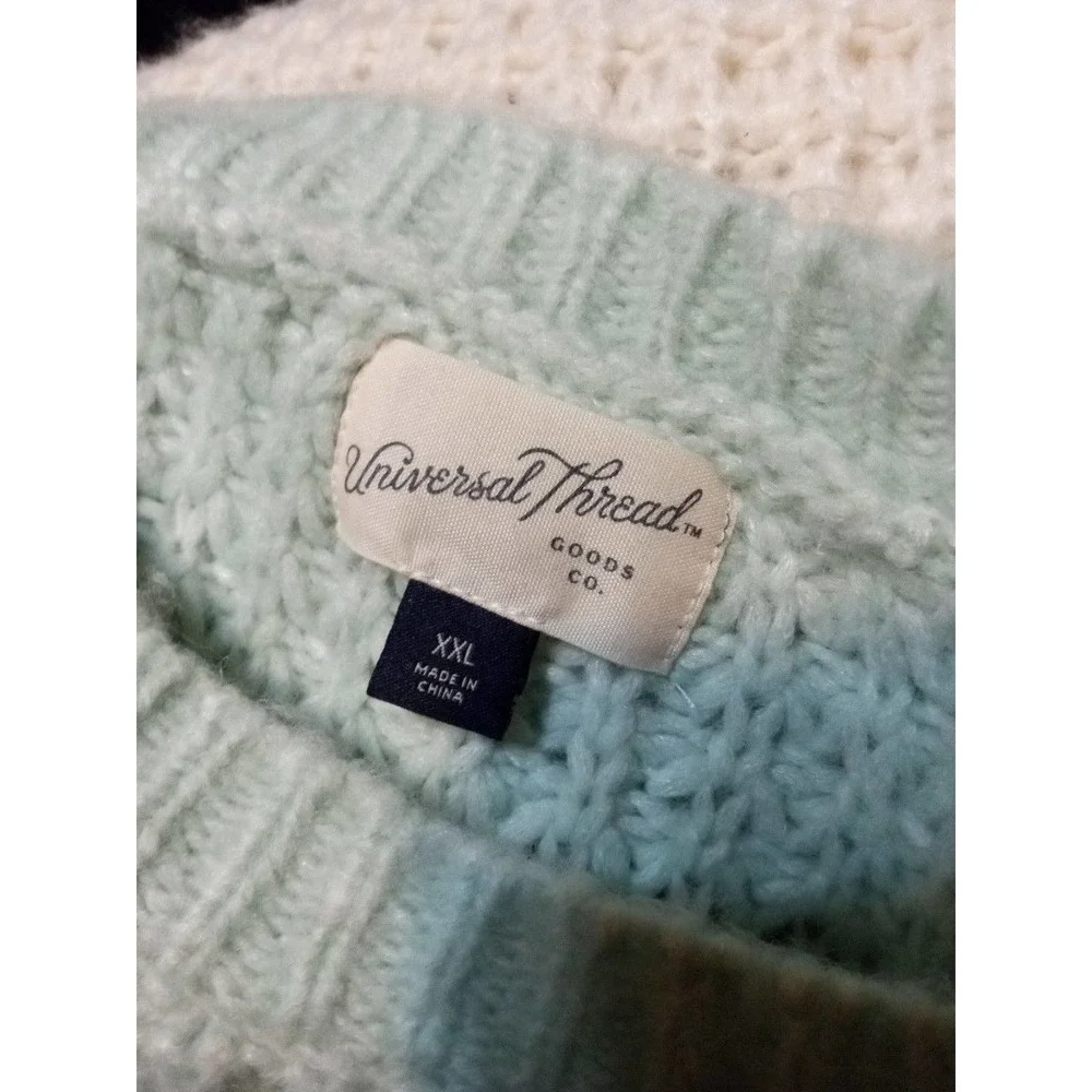 Universal Thread cable knit striped sweater, block coloring, XXL - Picture 4 of 5